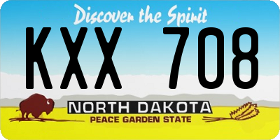 ND license plate KXX708