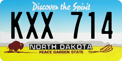 ND license plate KXX714