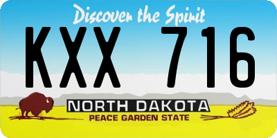 ND license plate KXX716