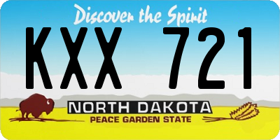 ND license plate KXX721