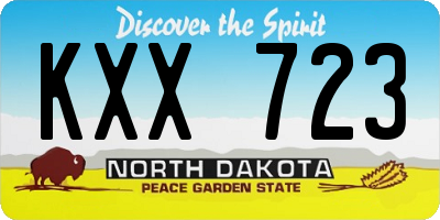 ND license plate KXX723