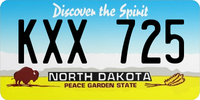ND license plate KXX725