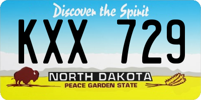 ND license plate KXX729