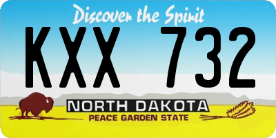 ND license plate KXX732