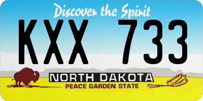 ND license plate KXX733