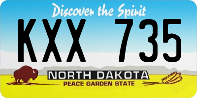 ND license plate KXX735