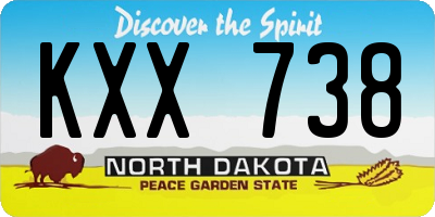 ND license plate KXX738