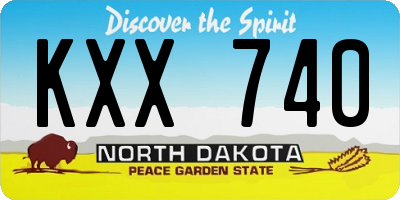 ND license plate KXX740