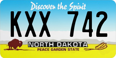 ND license plate KXX742