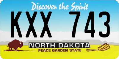 ND license plate KXX743