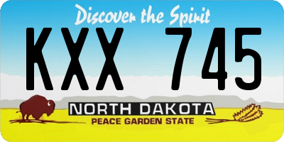 ND license plate KXX745