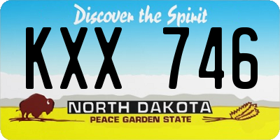 ND license plate KXX746