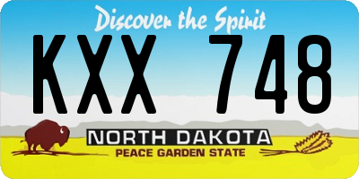 ND license plate KXX748