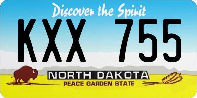ND license plate KXX755