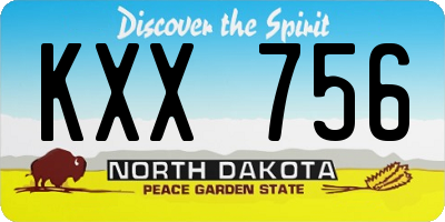 ND license plate KXX756