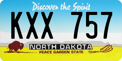 ND license plate KXX757