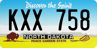 ND license plate KXX758