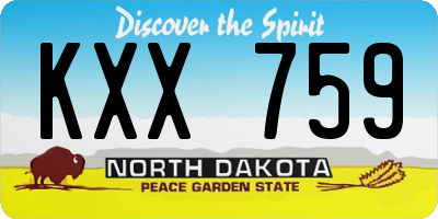 ND license plate KXX759