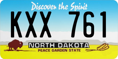 ND license plate KXX761