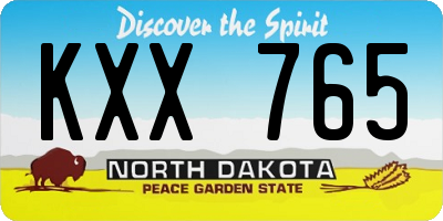 ND license plate KXX765