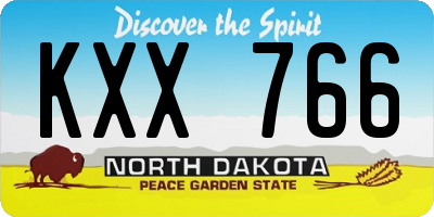 ND license plate KXX766