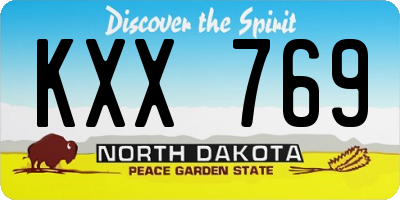 ND license plate KXX769