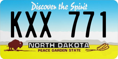 ND license plate KXX771