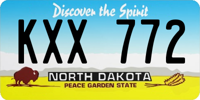 ND license plate KXX772