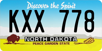 ND license plate KXX778
