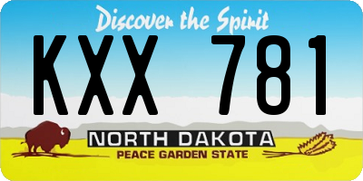 ND license plate KXX781