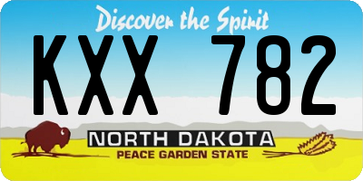 ND license plate KXX782