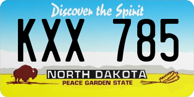 ND license plate KXX785