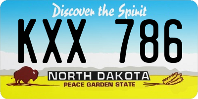 ND license plate KXX786