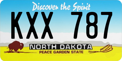 ND license plate KXX787