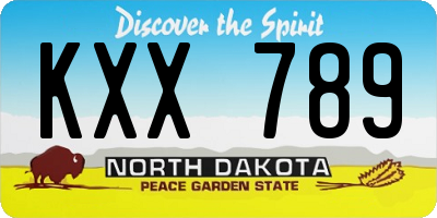 ND license plate KXX789