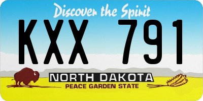 ND license plate KXX791