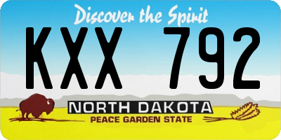 ND license plate KXX792