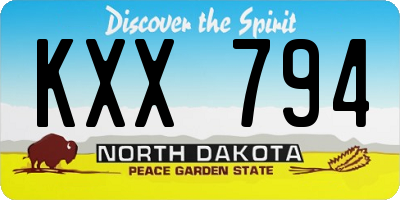 ND license plate KXX794