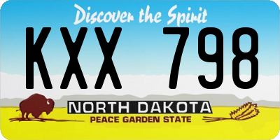 ND license plate KXX798