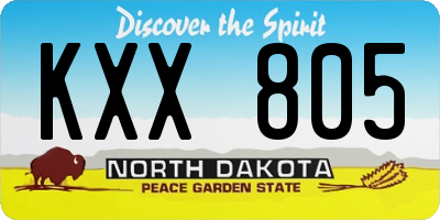 ND license plate KXX805