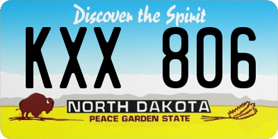 ND license plate KXX806