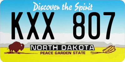 ND license plate KXX807