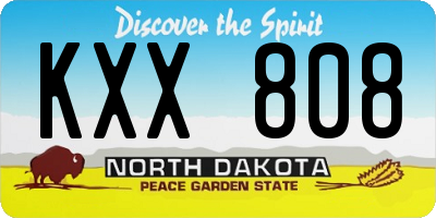 ND license plate KXX808