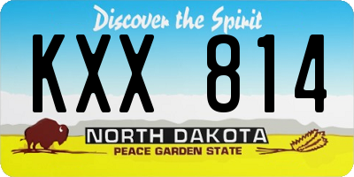 ND license plate KXX814