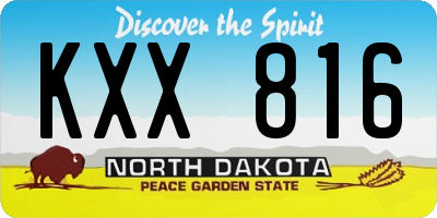 ND license plate KXX816