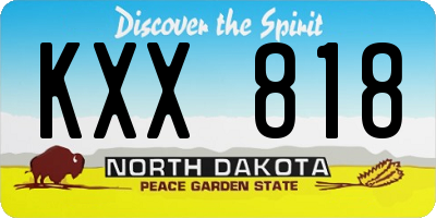 ND license plate KXX818