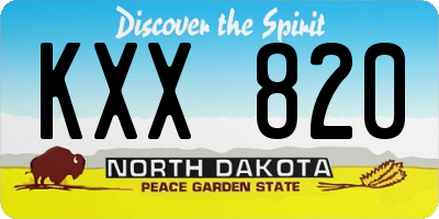 ND license plate KXX820