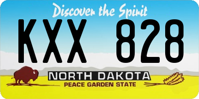 ND license plate KXX828