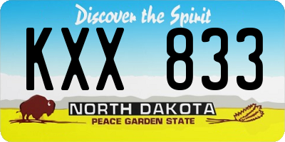 ND license plate KXX833