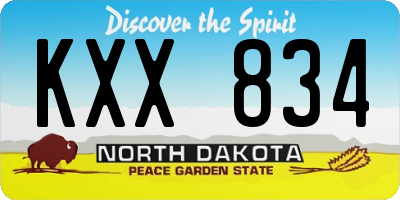 ND license plate KXX834